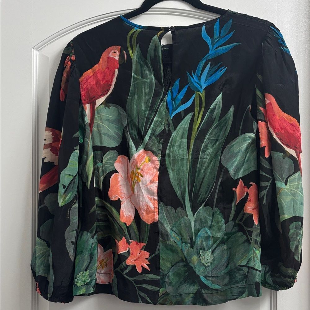 Midnight Macaw Fiesta Black Blouse. Size S - Picture 13 of 13